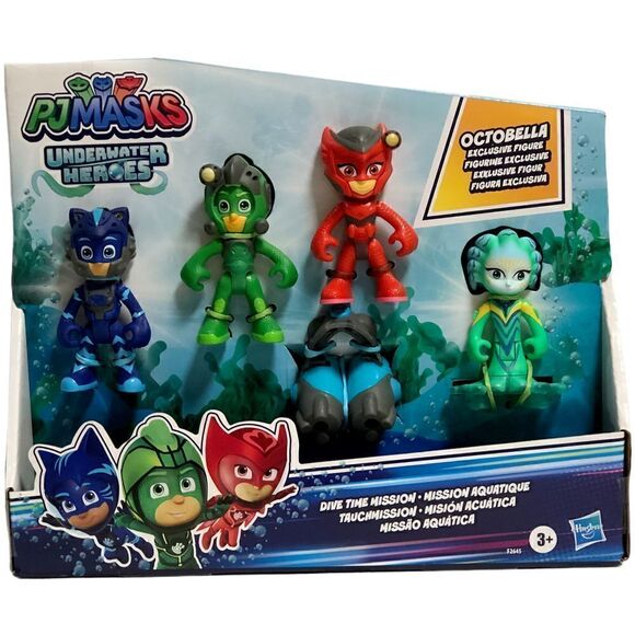 PJ Masks Underwater Heroes Dive Time Mission 4 Pack Action Figures w/ OCTOBELLA - Picture 1 of 3